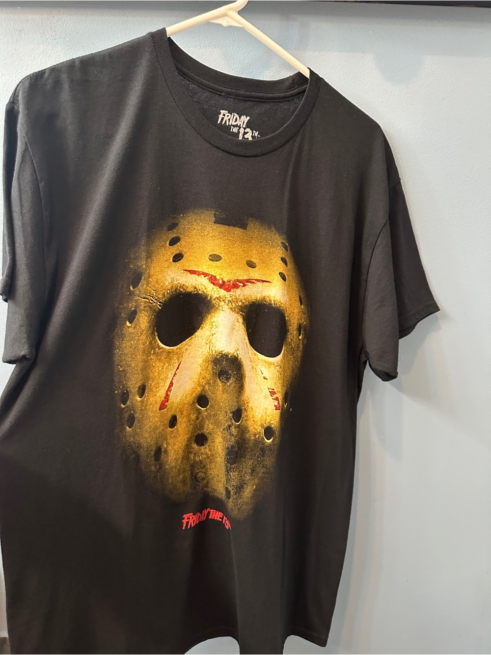 Friday The 13th Jason Voorhees Hockey Mask Graphic Halloween T-Shirt Large